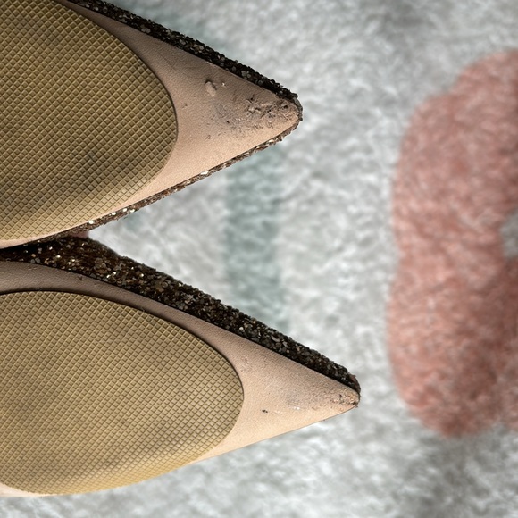 Jimmy Choo Romy 100 Golden Glitter Heels 36.5 - Picture 5 of 6